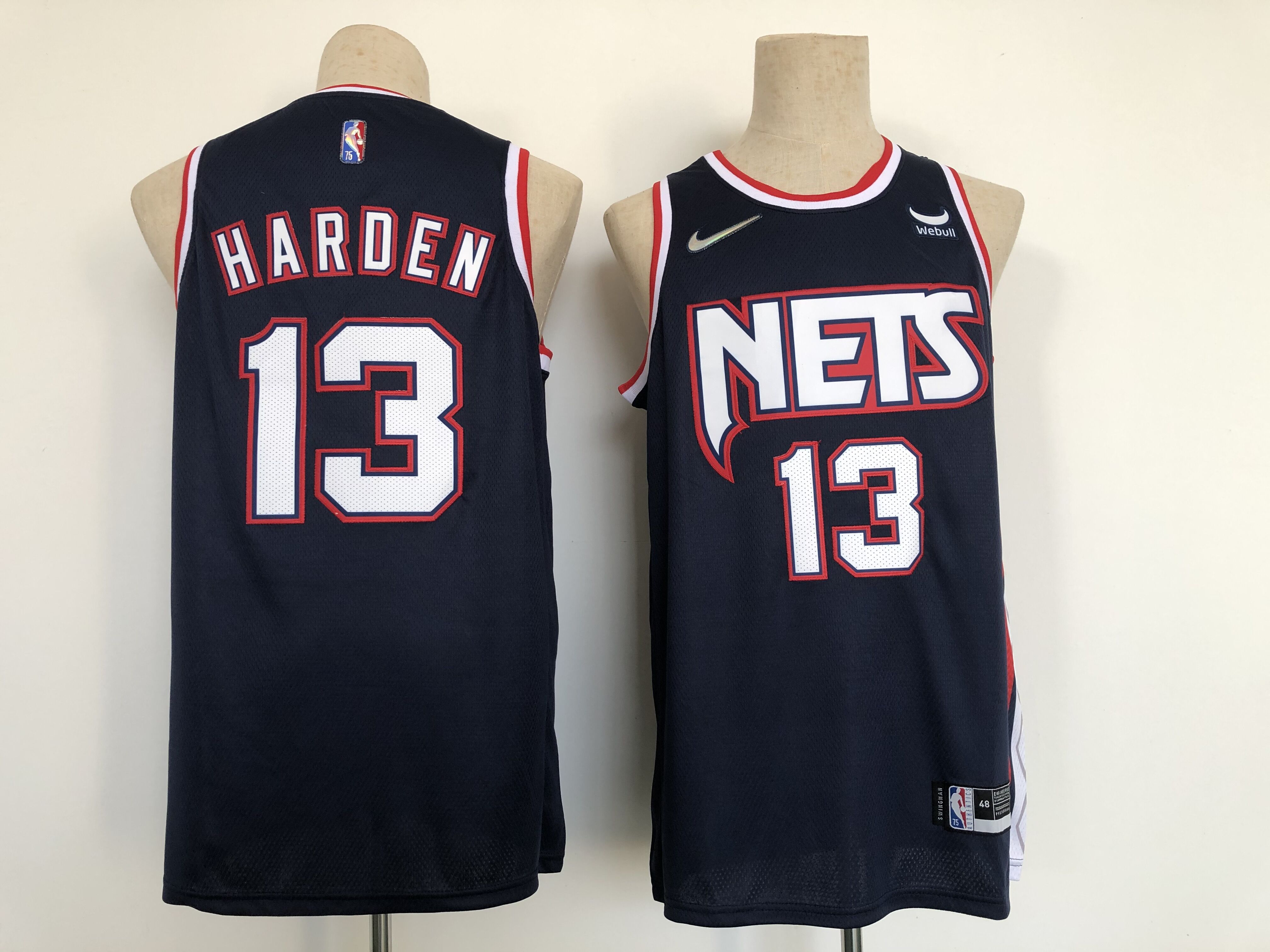 Cheap Men Brooklyn Nets 13 Harden Dark blue 2022 City Edition Nike NBA Jersey